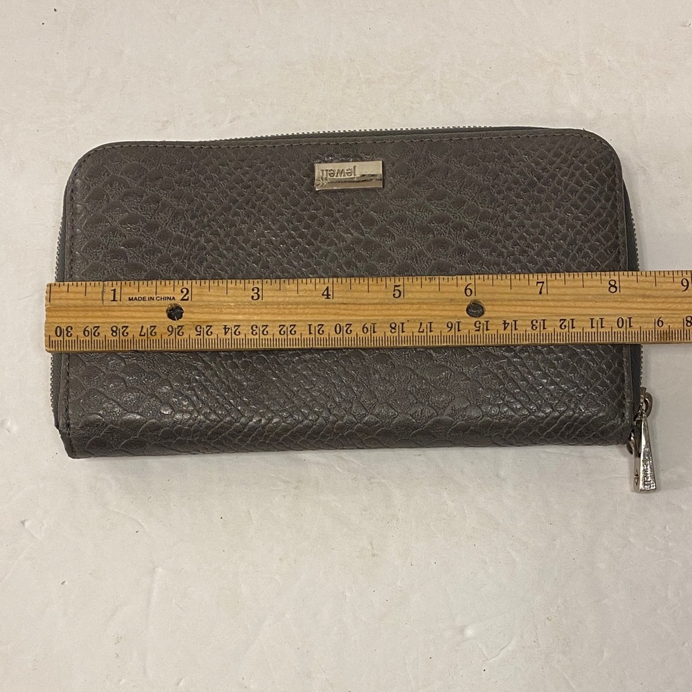 Jewell Dark Brown Textured Women's Wallet - Picture 6 of 7